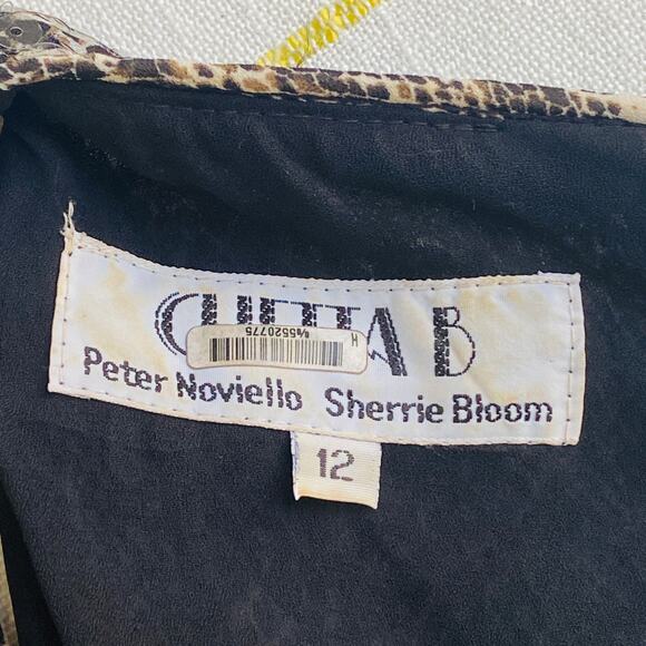 Vintage 90s Chetta B Sequin Dress Women Size 12 Snake Print Sleeveless Cocktail - Picture 9 of 10